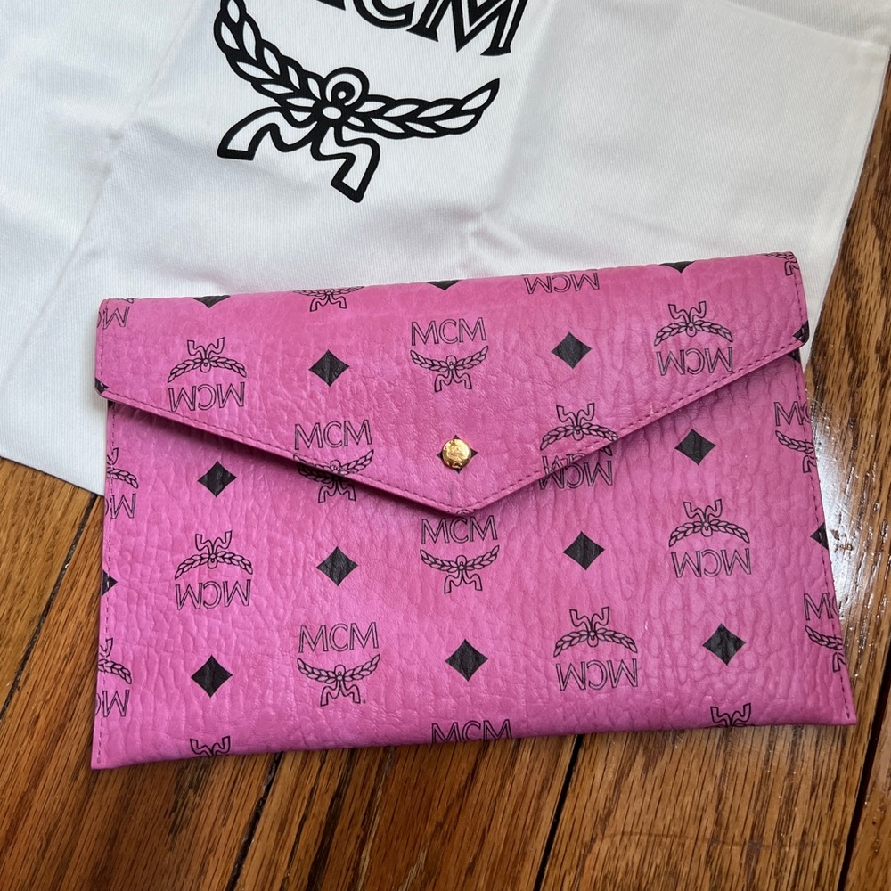 MCM Pink Visetos Clutch